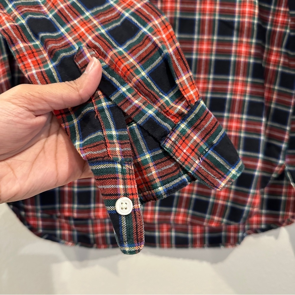 Old Navy Women’s Button Down Red & Navy Shirt in Plaid Checked Print sz S - Picture 5 of 6
